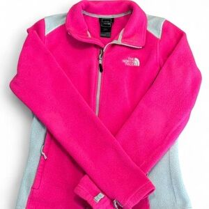 Millennial Y2K North Face Womens Pink Gray Fleece Full Zip Jacket‎ Size XS 2000s